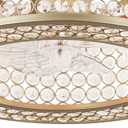 Moderner Kristall-Deckenventilator mit Licht