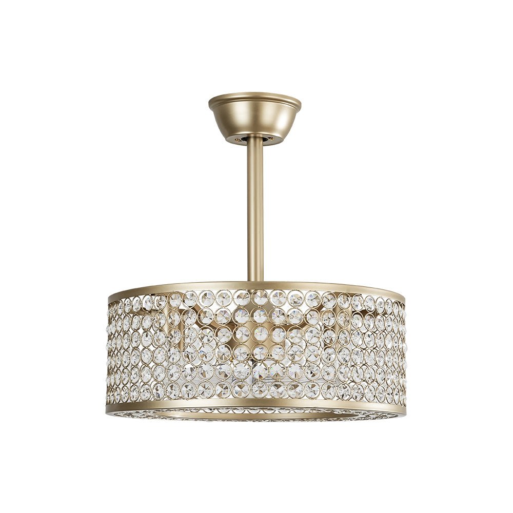 Moderner Kristall-Deckenventilator mit Licht