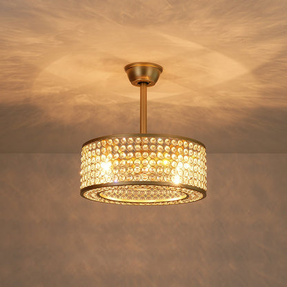 Moderner Kristall-Deckenventilator mit Licht